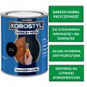 KOROSTYL - Farba na metal 3w1 - Bezpośrednio na Rdzę Czarny RAL 9005 0.7L