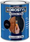 KOROSTYL - Farba na metal 3w1 - Bezpośrednio na Rdzę Czarny RAL 9005 0.7L