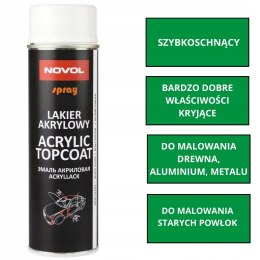 Lakier akrylowy Novol Topcoat 500ml biały połysk