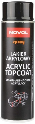 Lakier akrylowy Novol Topcoat 500ml czarny satynowy