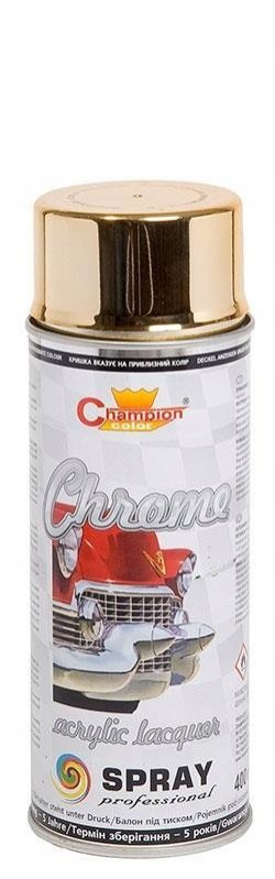 Farba metaliczna Super Chrom Spray Złoty 400ml Champion