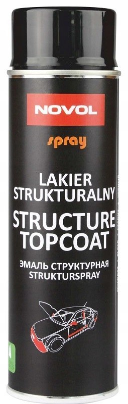 Lakier strukturalny Spray 0.5L Novol Structure Topcoat Czarny